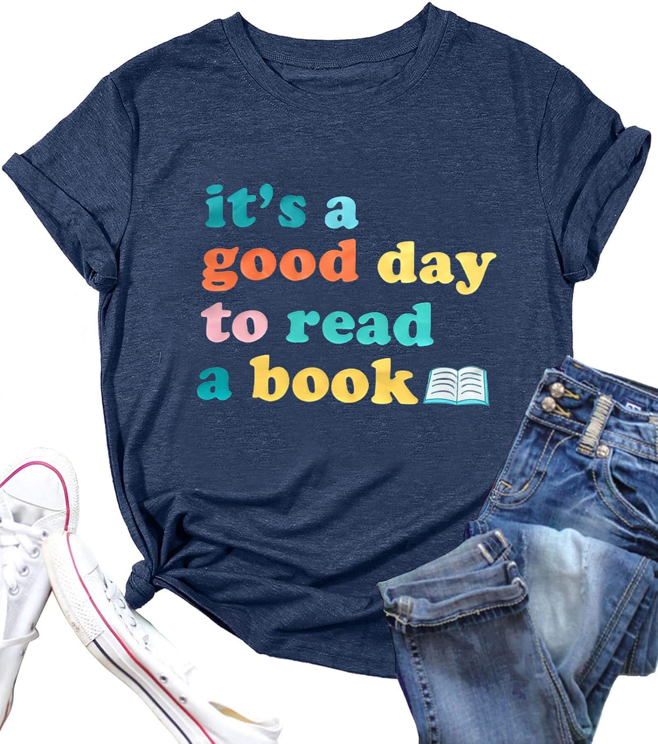 FYAPHION "It’s A Good Day To Read A Book" Shirt - Graphic Tee For Book Lovers, Teachers, Readers (Women's S-XXL) - View #9