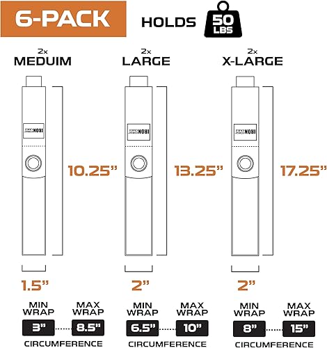 Miniatura 3 de Iron Forge Cable Organizador de cables de extensión, paquete múltiple de 12 piezas, 2 piezas de envolturas de gancho y bucle mediano, grande y XL,