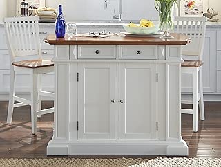Best Home Styles Nantucket Distressed White Finish Kitchen Island
