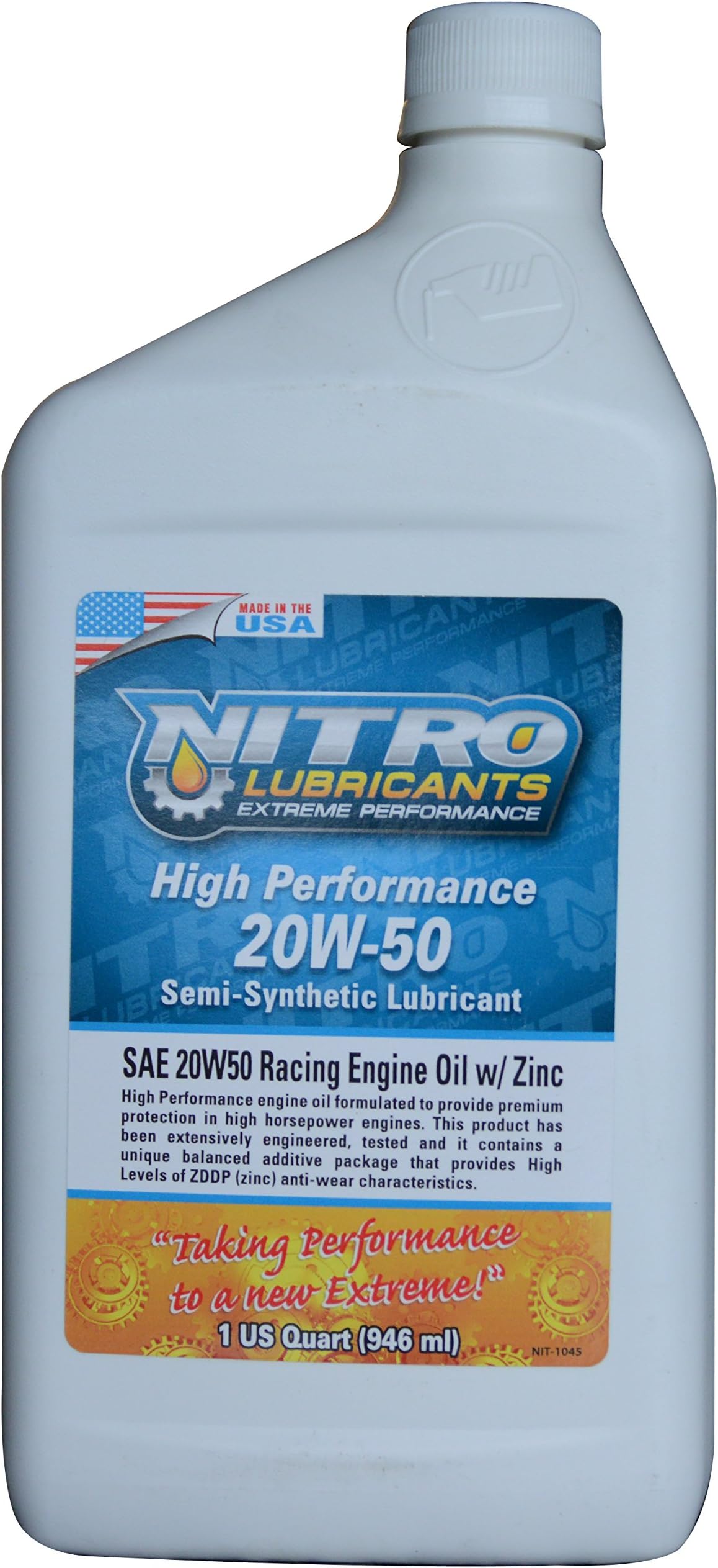 20W-50 High Performance Racing Motor Oil - Heavy Duty, Semi Synthetic Engine Oil - Race Motor Oil High in Zinc - for Engines Requiring 20W 50 Motor Oil - Ford, Chevy, Toyota, Etc.