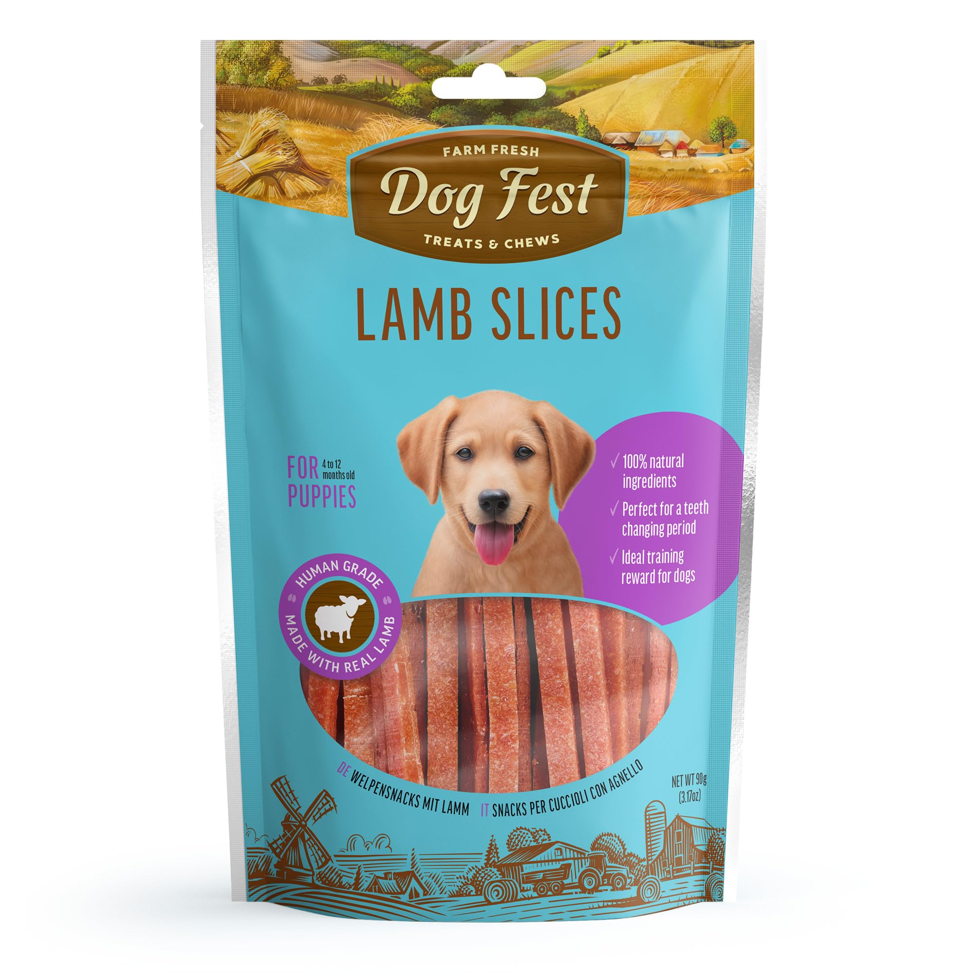Dog Fest Premium Lamb Slices for Puppies, High Meat Content Natural Puppy Dog Training Treats - Image 2