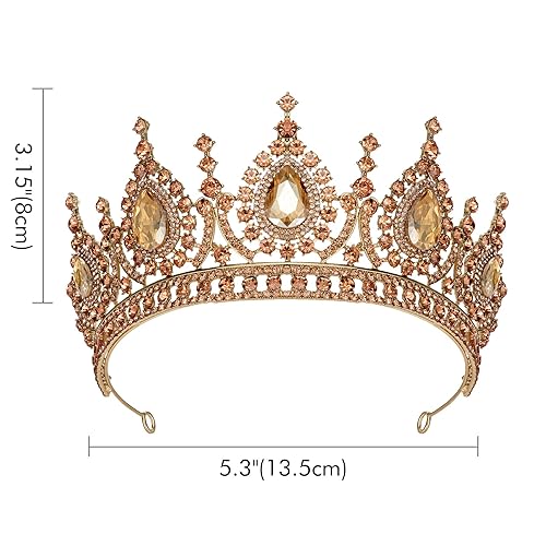 Miniatura 7 de SWEETV Tiaras y coronas de reina para mujer, corona de princesa dorada, disfraz de Halloween, accesorios para el cabello para sesión de fotos,
