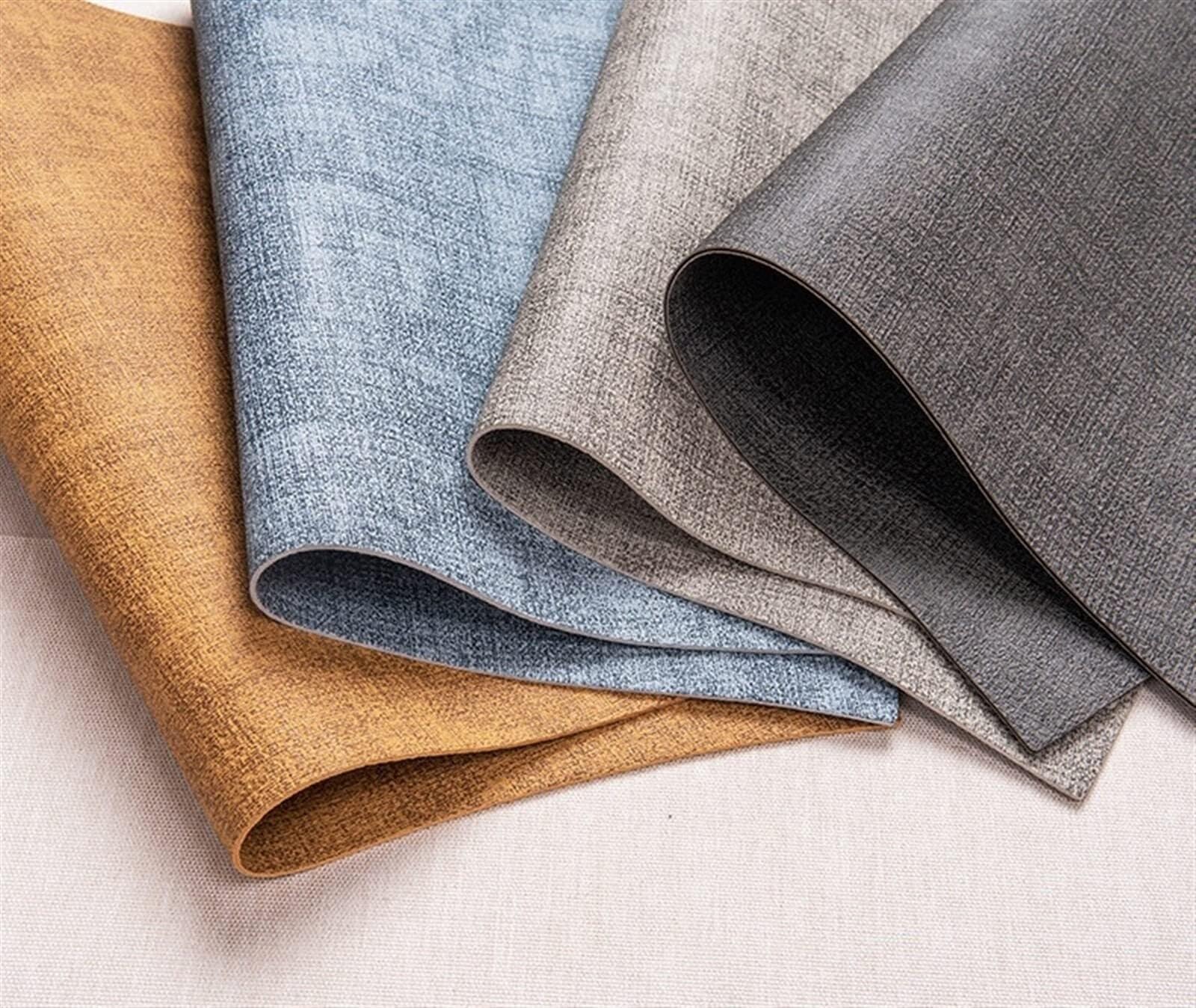 ApuaVireo&Co Salvamanteles, Manteles Individuales de cuña de Cuero sintético, 20 x 11,8 Pulgadas, Multicolor, Paquete de 4/6/8(Dark Grey,Set of 8)