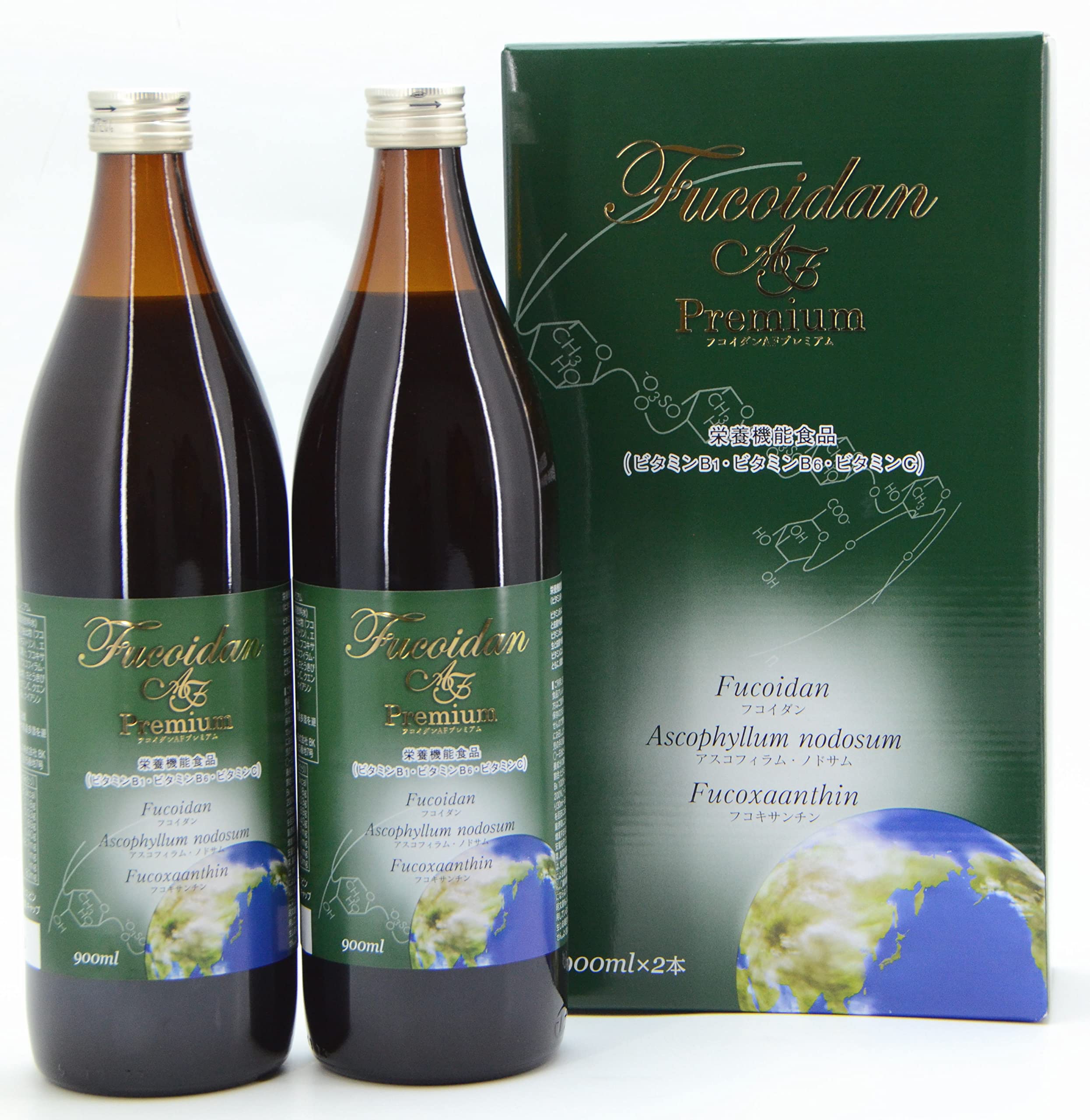 Amazon | フコイダンAFプレミアム液体1箱（900ml×2本）Fucoidan AF 