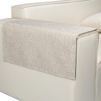 Couch Arm Covers, Arm Chair Covers Set of 2, Non-Slip Sofa Arm Covers, Washable Armrest Cover, Recliner Arm Cover, Sofas Headrest Cover for Sofa/Armchair/Loveseat/Sectional Beige, 24" x 20" -2pcs