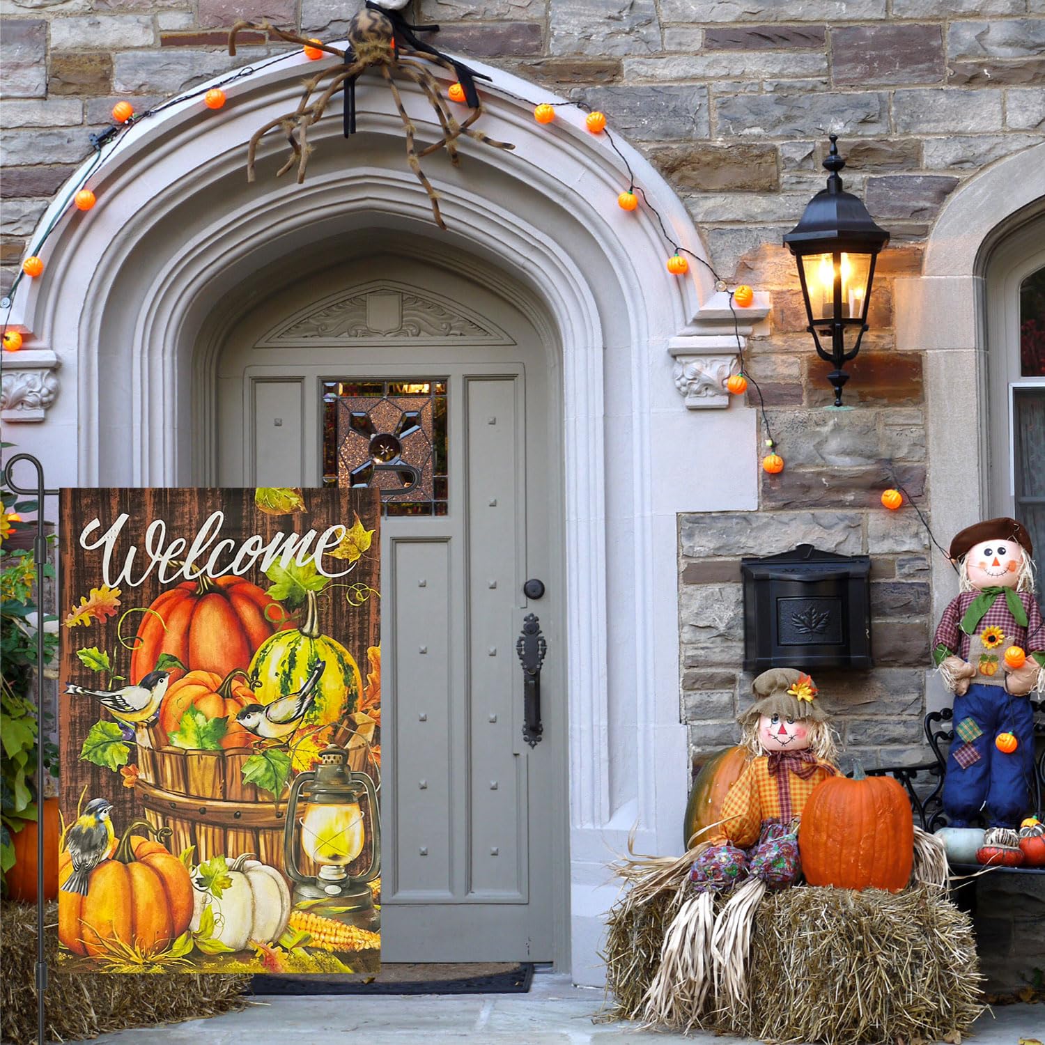 Herbst Thanksgiving Willkommens Gartenflagge, 30,5 X 45,7 Cm, Doppelseitig, Mit Kürbisen, Kleine Hofflaggen Für Den Außenbereich, Saisonale Flaggen Für Herbst, Urlaub, Bauernhaus, Outdoor
