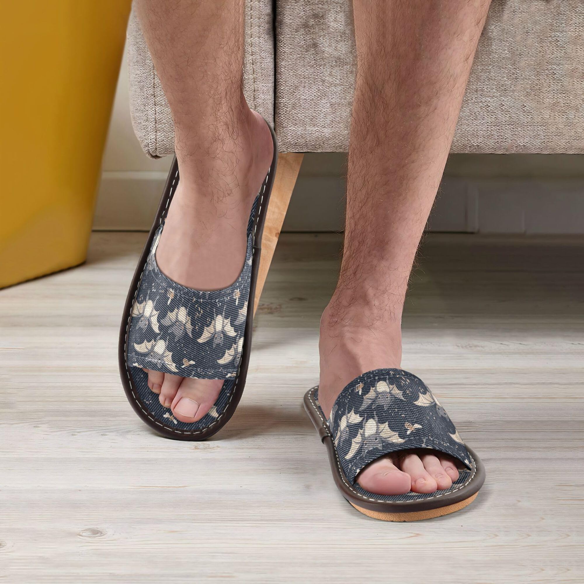 KLL Spa Shower Slippers Indoor Outdoor Ultralight Soft Slip on Home Shoes for Airplane Guests Party 5.5-6 Cartoon Sweet Bats