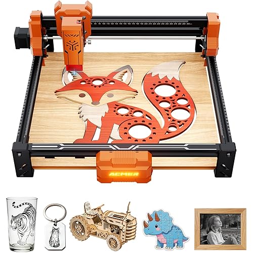 ACMER Laser Engraver Machine, 7000mW Laser Cutter, 0.01mm Precision, 300×300mm Engraving Area, 10000mm/min Speed, for Wood, Metal, Acrylic, Leather, DIY & Education