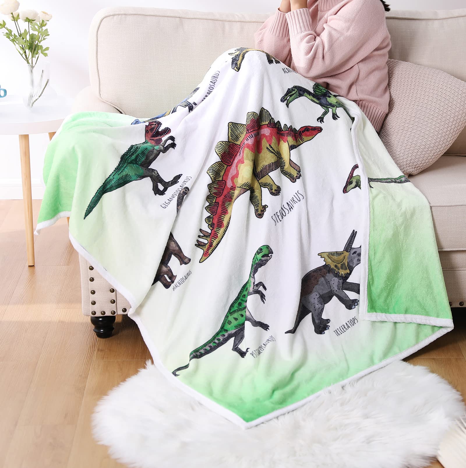 Sherpa Blanket Dinosaur Fleece Blanket Sleepwish Sherpa Throw