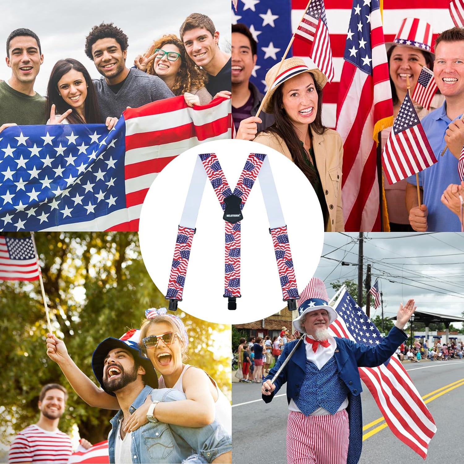 MELOTOUGH Men's Suspenders 2 Inch Wide Elastic Y Back Suspenders for Men Heavy Duty Suspender with Strong Clip for Pants - Image 6