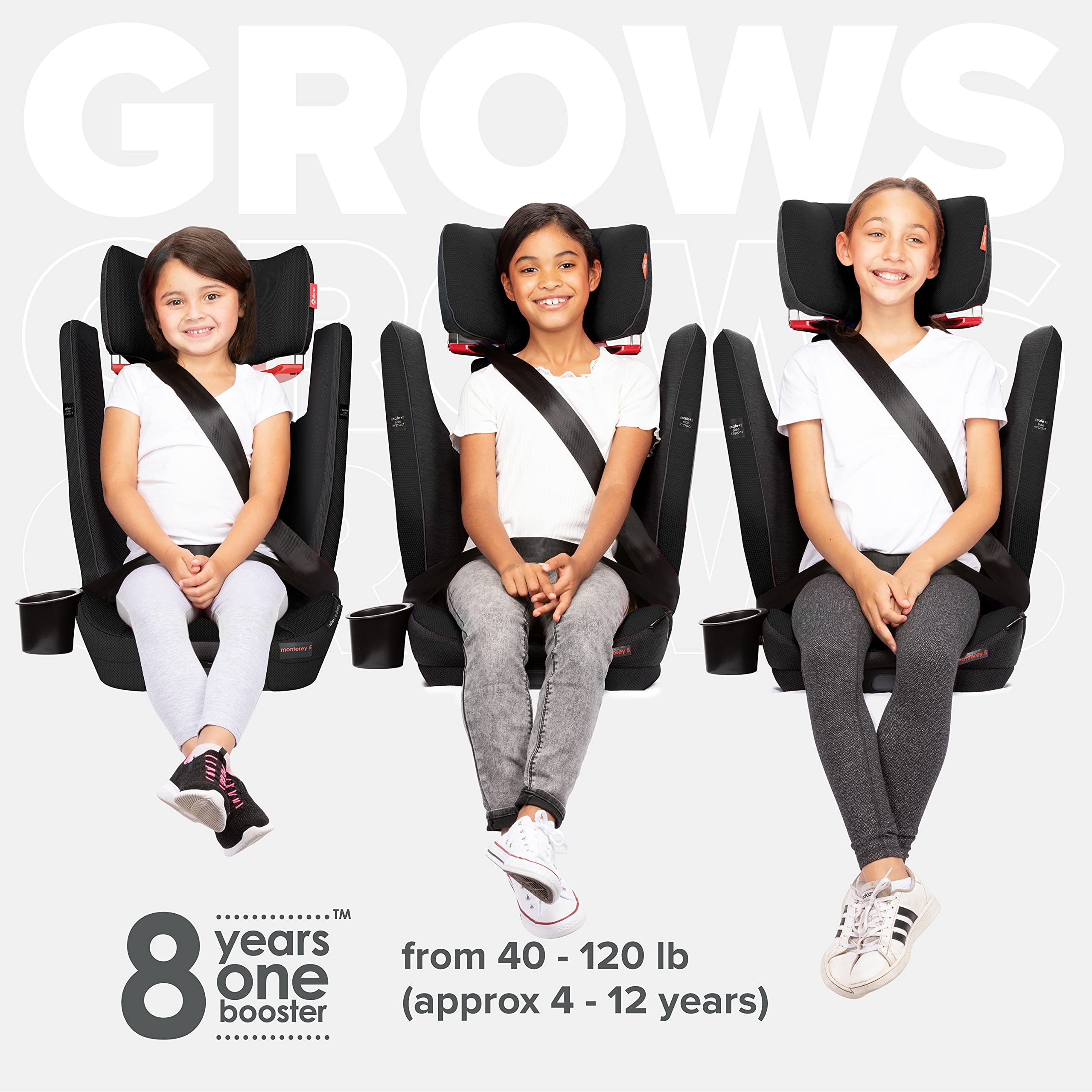 Diono Monterey 5iST FixSafe Rigid Latch High Back Booster Car Seat with