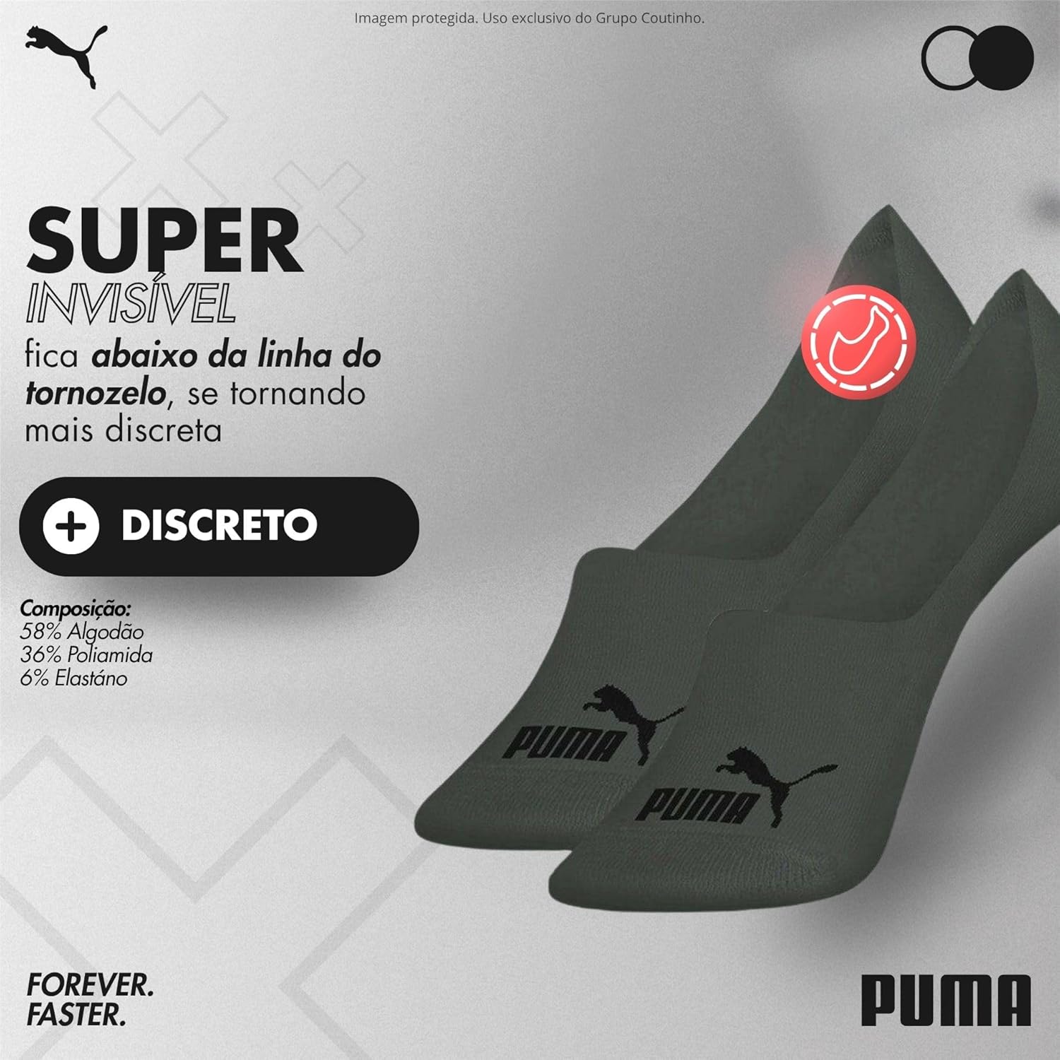 Kit 2 Pares Meia Puma Super Invisível Esportiva Masculino Adulto em promoção! Veja a oferta e mais achadinhos de Moda íntima 9 Hoje é o melhor dia para comprar Kit 2 Pares Meia Puma Super Invisível Esportiva Masculino Adulto com aquele preço maroto! Promoção! Aproveite a oferta! 9
