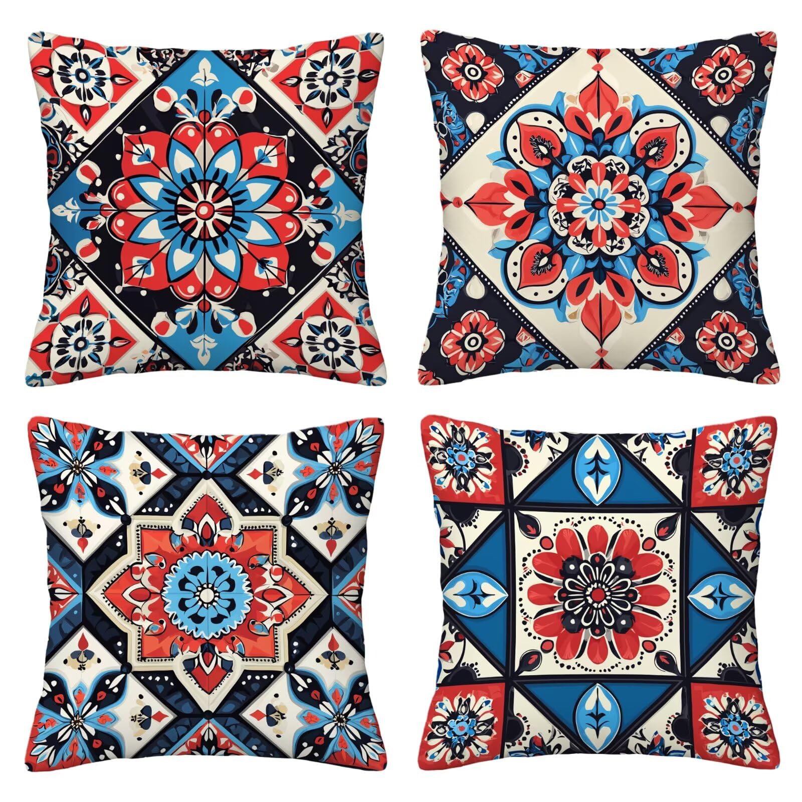 Kissenbezug 55x55 Rot 4er Set Samt Kissenbezüge Boho Zierkissenbezug Kissenhülle Dekorative Weiche Quadratische Dekokissenbezug Sofakissenbezug Couchkissenbezug für Deko Schlafzimmer Wohnzimmer P-98
