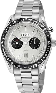 Gevril 남성용 Lenox 스위스 오토매틱 시계, 316L 스테인리스 스틸 팔찌, 실버, 오토매틱 시계