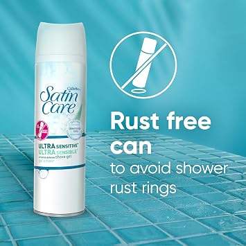 Gillette Venus Satin Care Ultra Sensitive Skin Shave Gel Shaving Cream for Women 7 oz Fragrance Free (Pack of 6)