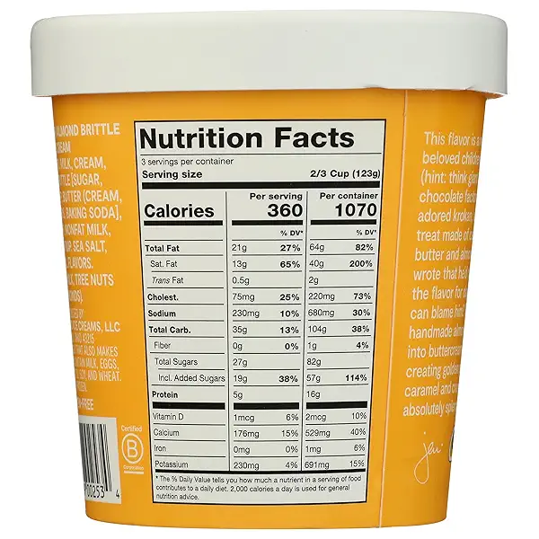 Jeni's Splendid Ice Creams Brown Butter Almond Brittle Ice Cream, 16 oz (Frozen) 2