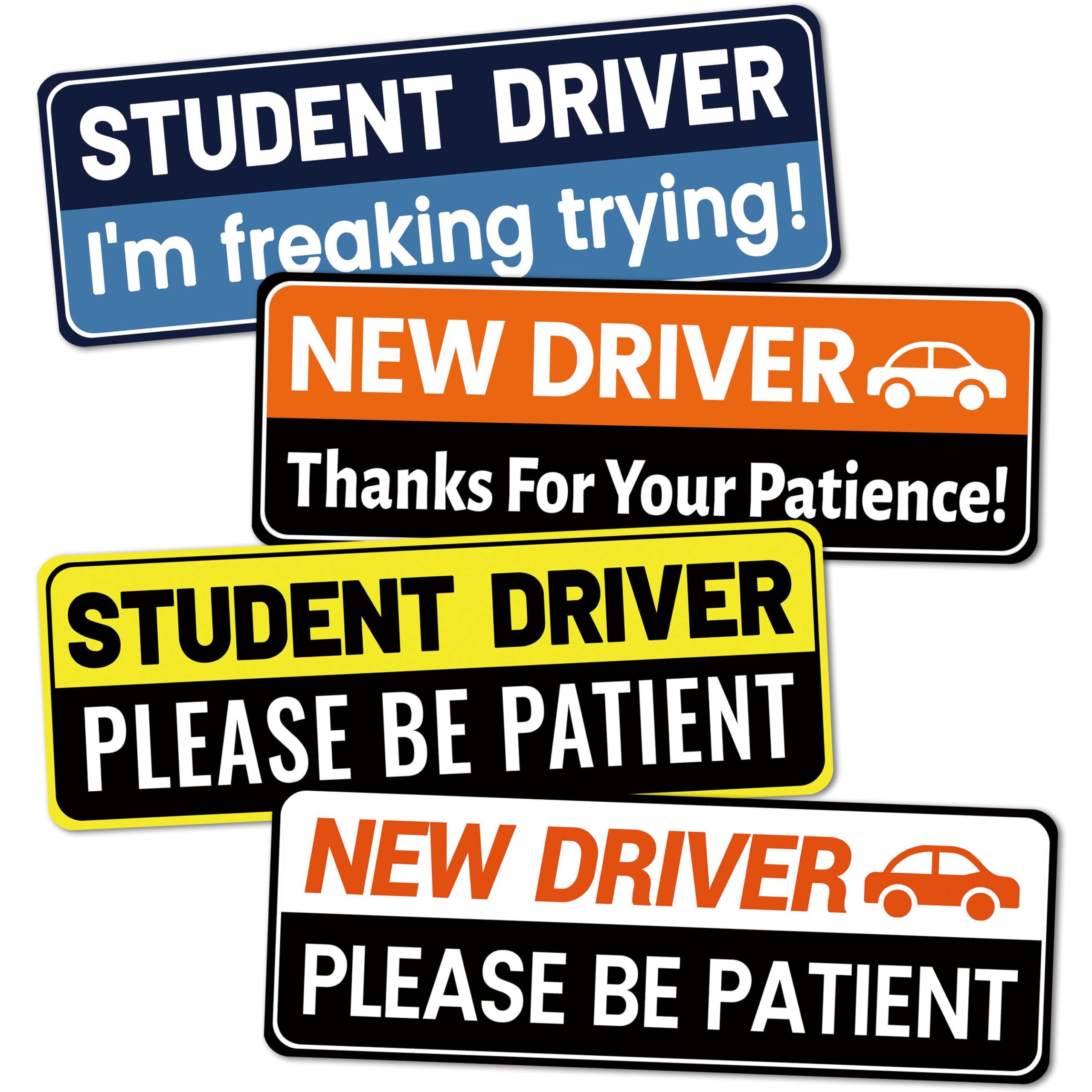 Decoeco Teen Driver Magnet Sticker: Funny Learner Driver Safety - 4 Pack Car Magnets - 10
