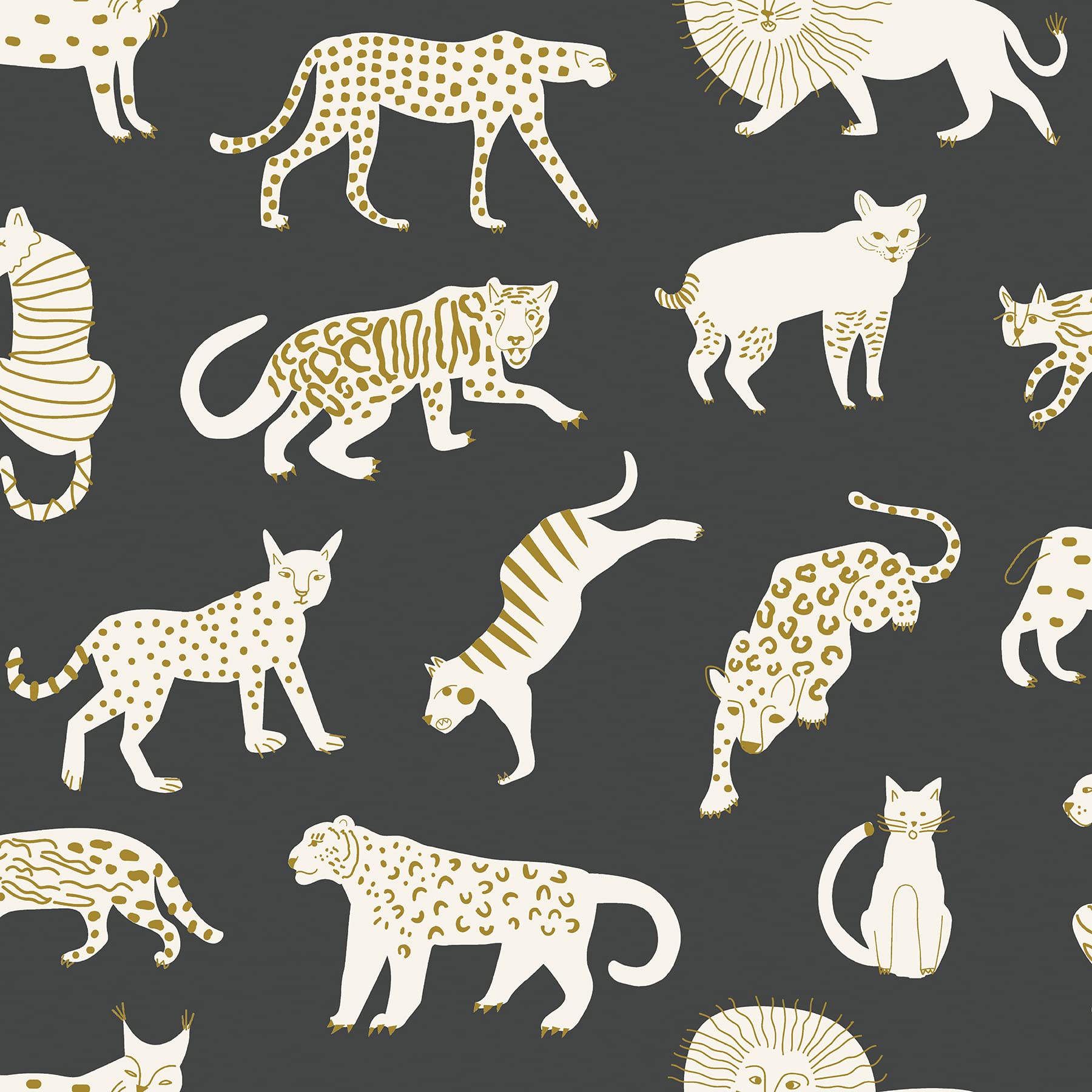 Papier peint autocollant Kitty Kitty Noir Leah Duncan amovible et repositionnable pour meubles