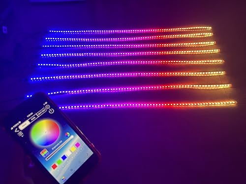 Miniatura 6 de 8 tiras de luz de persecución de color de ensueño de 2 pies 23.6 in 24 pulgadas, luces LED estroboscópicas de respiración para Polaris Slingshot