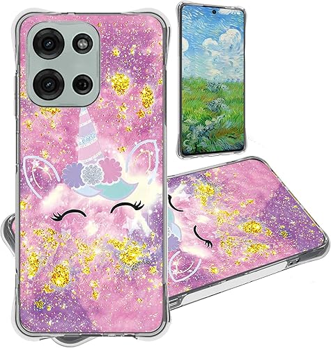 Miniatura 61 de Cricket Debut S2 - Funda compatible con AT&T Calypso 4 U380AC U380AA con protector de pantalla de vidrio templado, soporte de anillo, purpurina