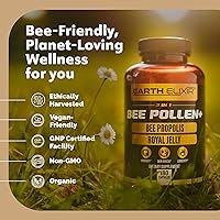Vista 5 de Earth Elixir Cápsula orgánica de polen de abeja 3 en 1, sin OMG, polen de abeja puro crudo, jalea real, extracto de propóleo para mujeres y hombres