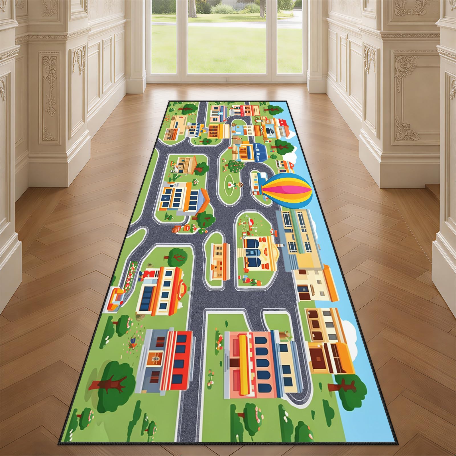 YEMYOR Kids City Road Carpet Runner 80x300cm