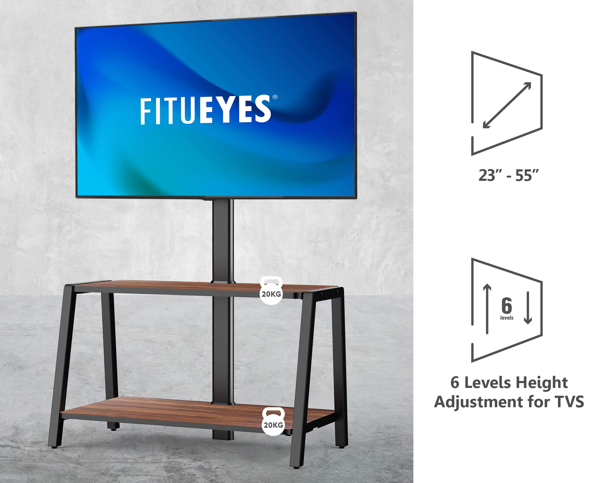 Buy FITUEYES Wood TV Stand with Mount for 3255 inch TVs, 2 Tier