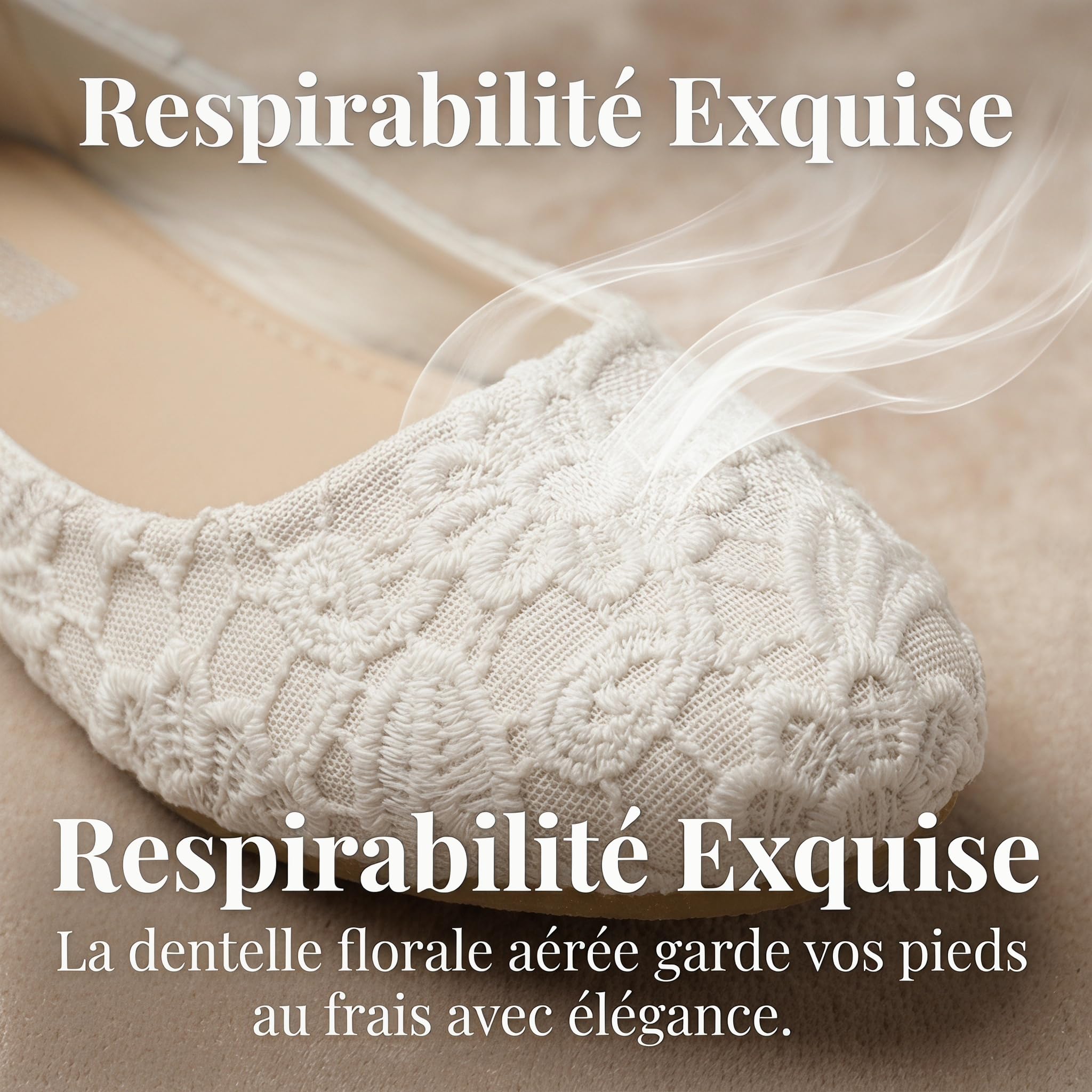 GLAMORA Ballerines Femme Dentelle Ajourée Bout Rond Coupe Étroite Chaussures Plates Respirantes Confortables Légères Souples Élégantes Antidérapantes Slip-on