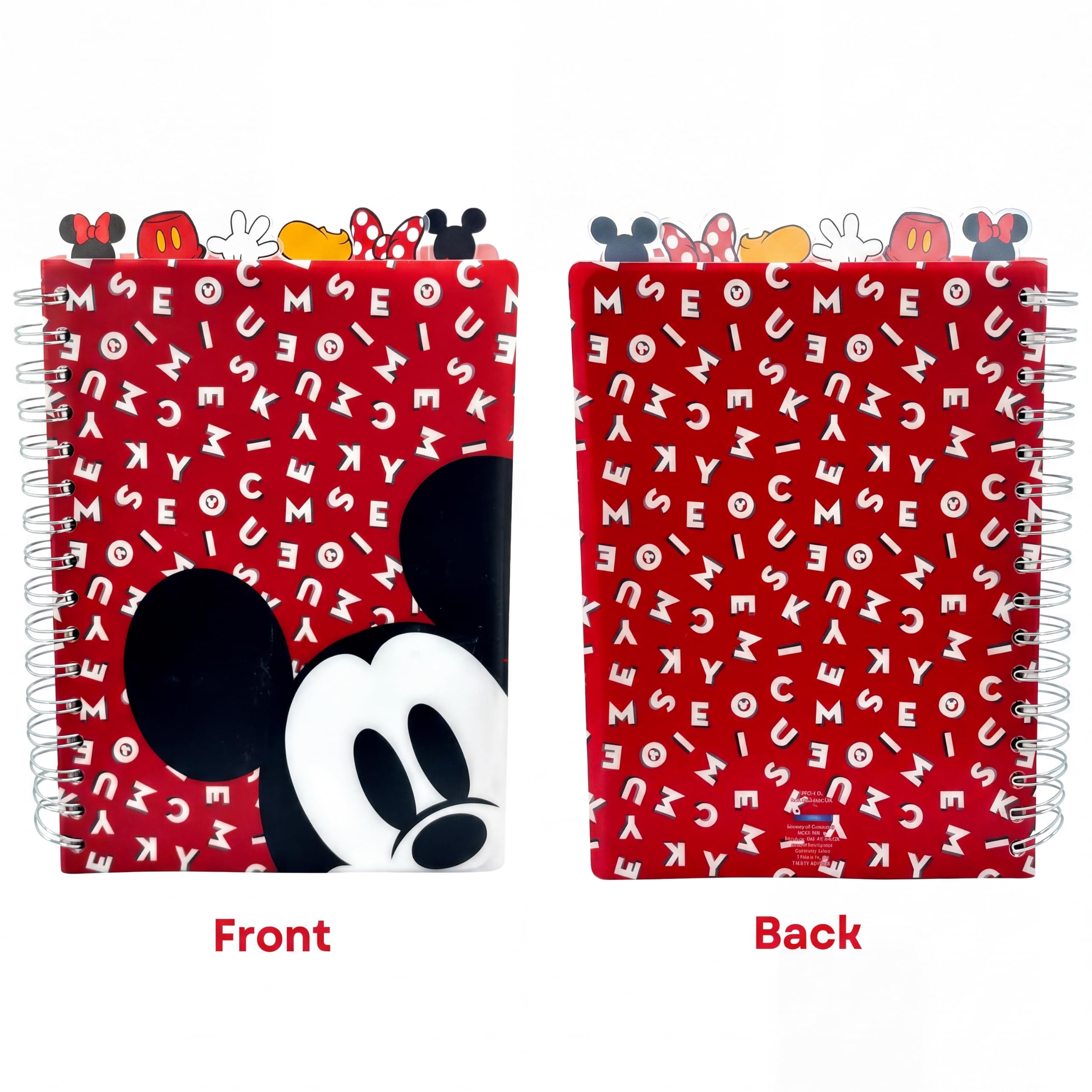 Innovative Designs Disney dziennik Myszki Minnie i Myszki Miki, spirala oprawiona, 144 strony w linie, 20 x 18 cm, czerwony