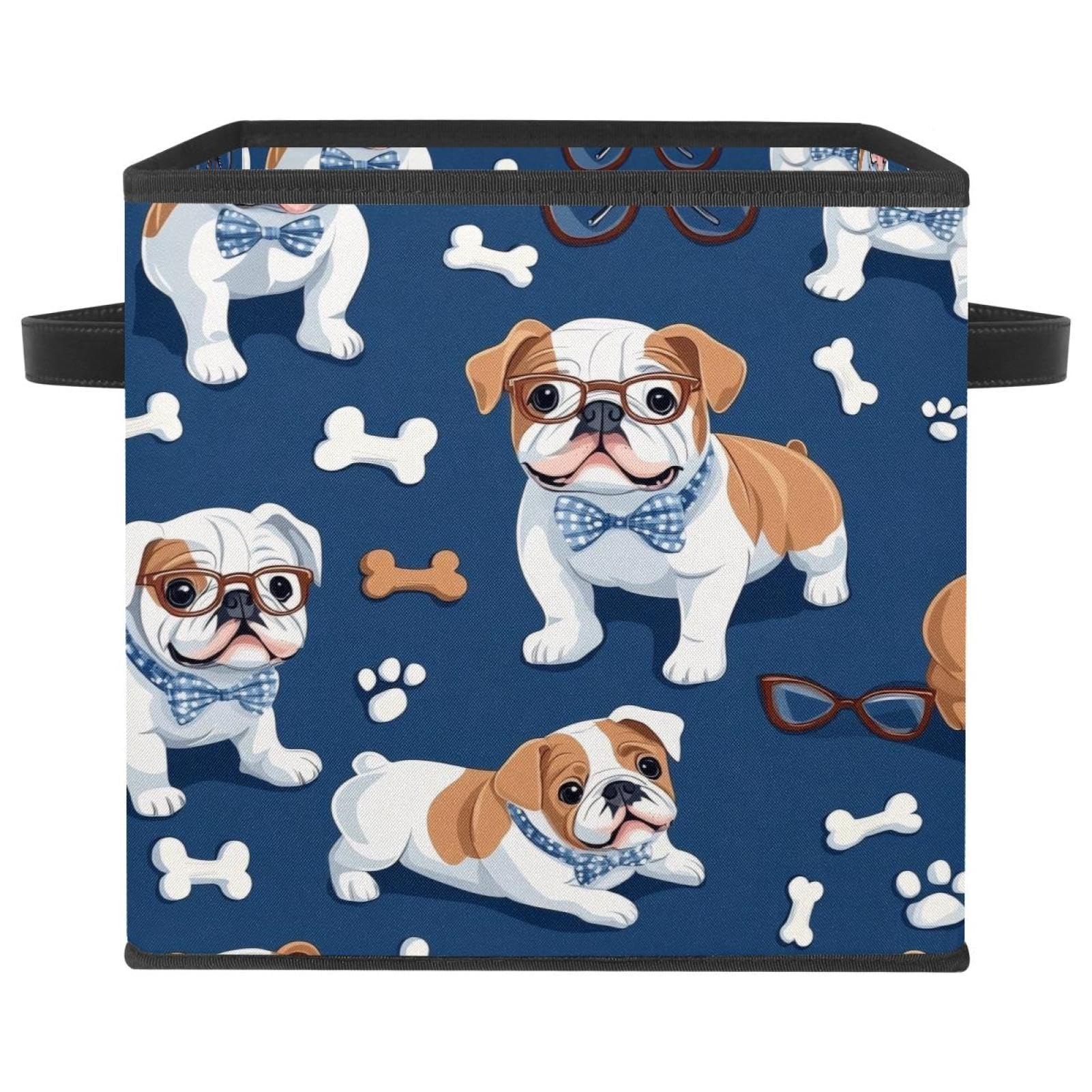 Boîte de rangement pour lunettes Bulldog panier en tissu pliable 28cm