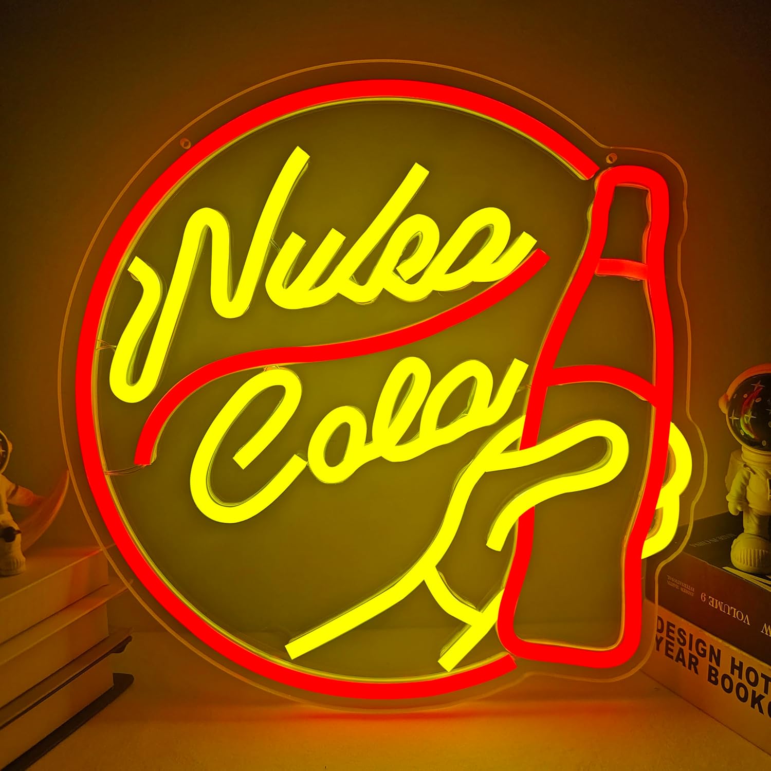 Nuka Cola Neon Signs Game LED Signs for Wall Decor Dimmable Neon Light Up Signs for Gamer Room Bedroom Man Cave Neon Wall Sign Hanging Decor Light