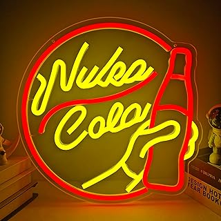 Nuka Cola Neon Signs Game LED Signs for Wall Decor Dimmable Neon Light Up Signs for Gamer Room Bedroom Man Cave Neon Wall Sign Hanging Decor Light