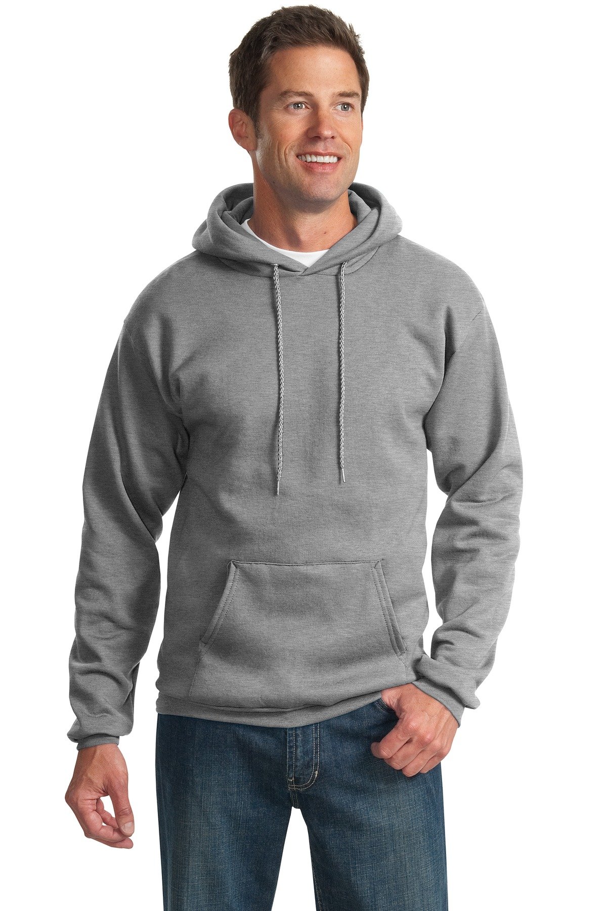Port & Company Mens Tall Ultimate Hooded Sweatshirt, Athletic Heather, Large Tall