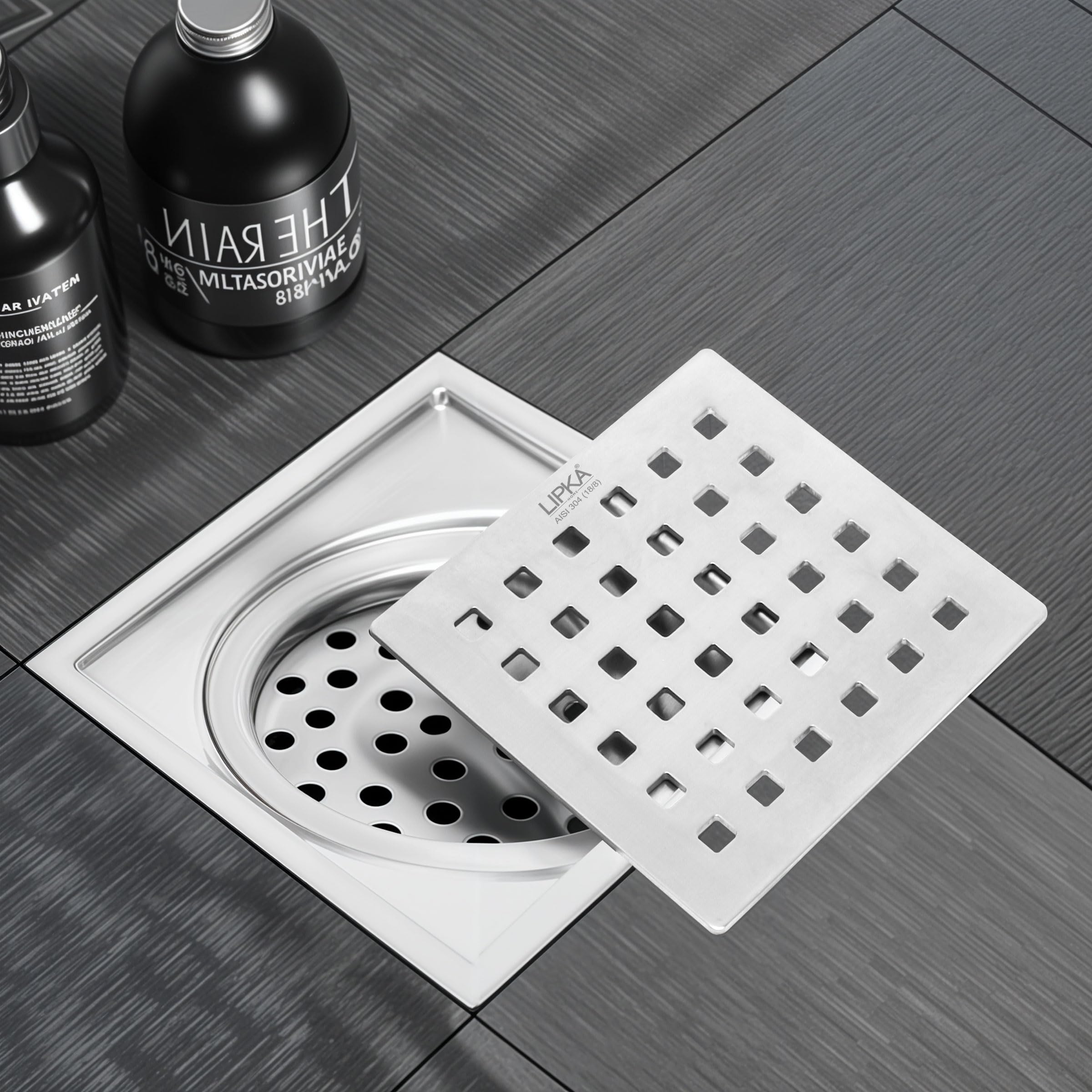 LIPKA Red Exclusive Square Floor Drain | 6 x 6 Inches | 304-Grade Stainless Steel Floor Trap with Matte Finish | Drain Jali for Bathrooms with Collar & Cockroach Trap (B081KWBF74) Amazon Price History, Amazon Price Tracker