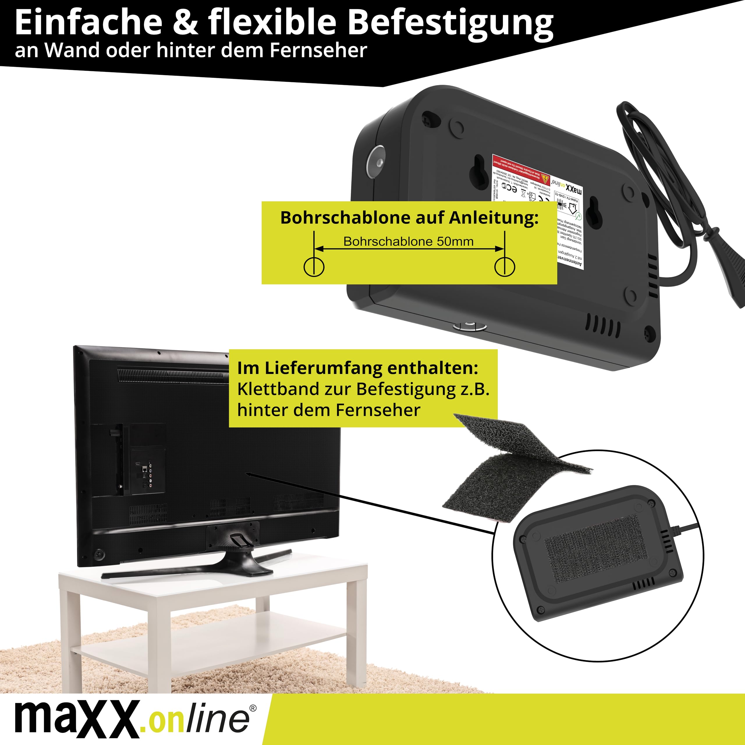 Amplificador de Antena con 2 Salidas, Amplificación de 20 dB, Filtro 5G/LTE para DVB-T2, Televisión por Cable, Amplificador de Vivienda, Modelo VST 9342v3
