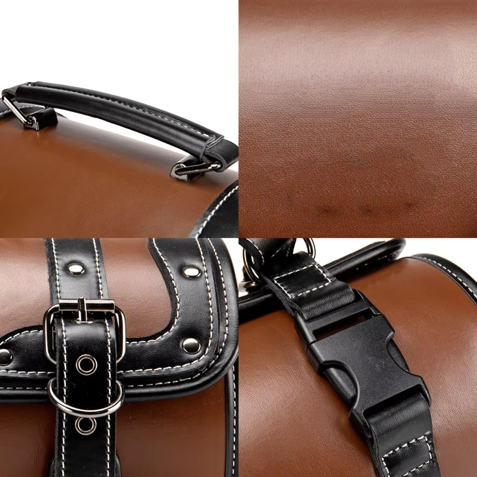 Compatibile Con Suzuki 1 Pz Borsa Laterale Moto Manubrio Anteriore Impermeabile In PU Riporre Accessori Parti Ricambio Sacche Moto(Brown)