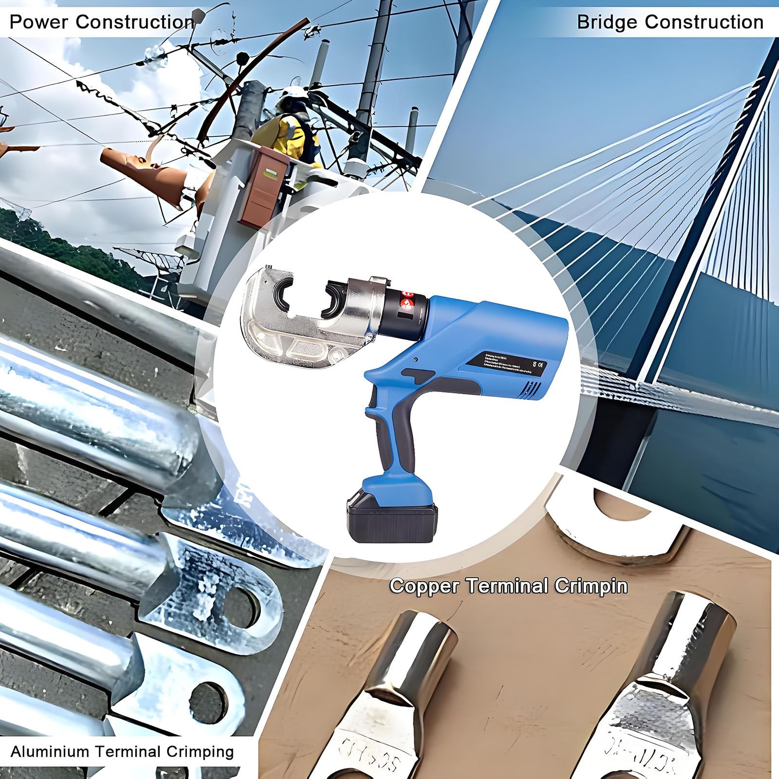 Alicates De Crimpado Hidráulicos Eléctricos, Crimpadora De Terminales De Cable Eléctrica, Alicates Hidráulicos Eléctricos, Herramienta De Crimpado De Terminales a Batería