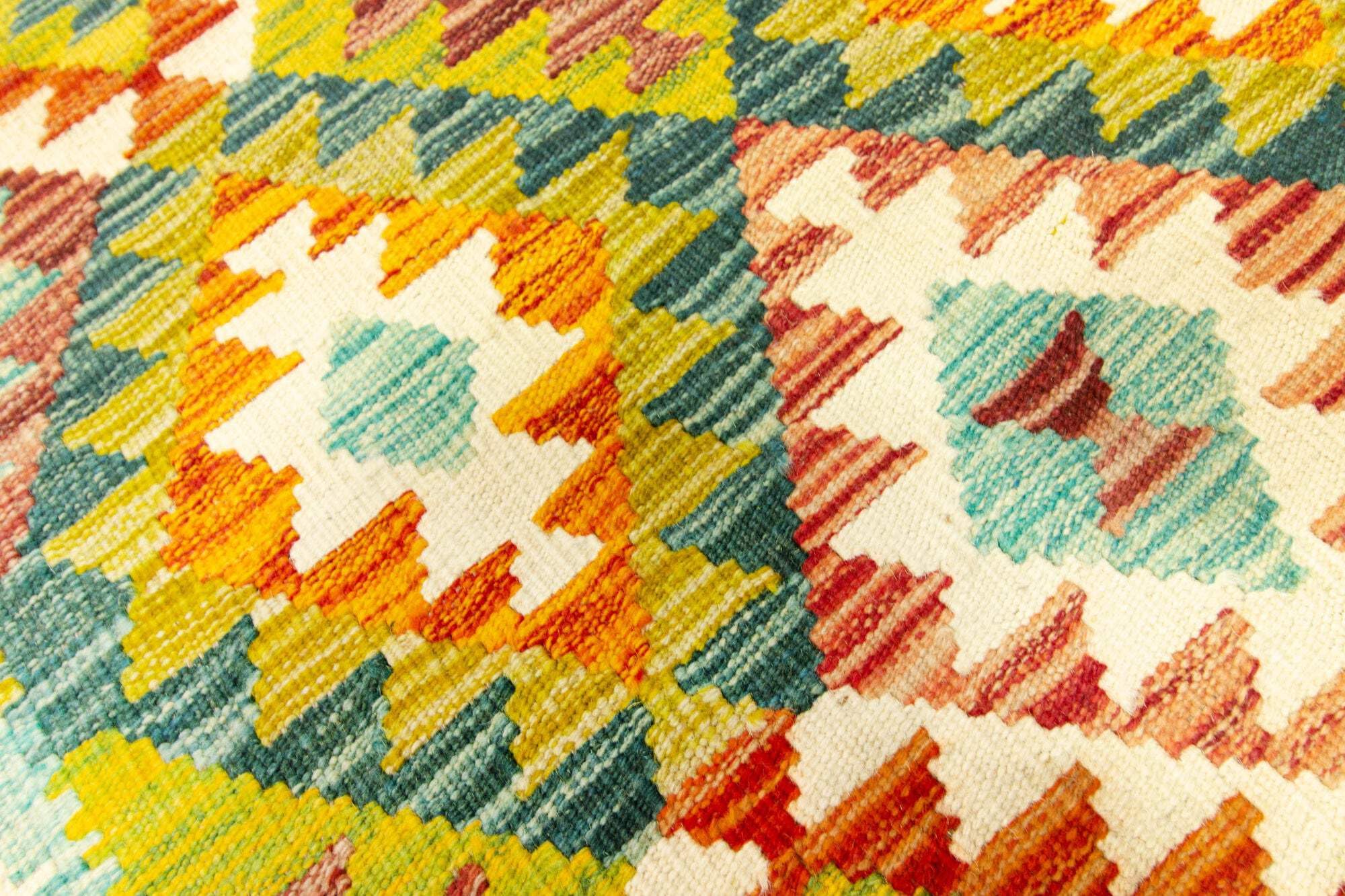 Kilim Tapis 100 % laine 117 x 81 cm, fait à la main, pièce unique de style Herat Boho multicolore, tissage plat, tapis d'entrée et chambre