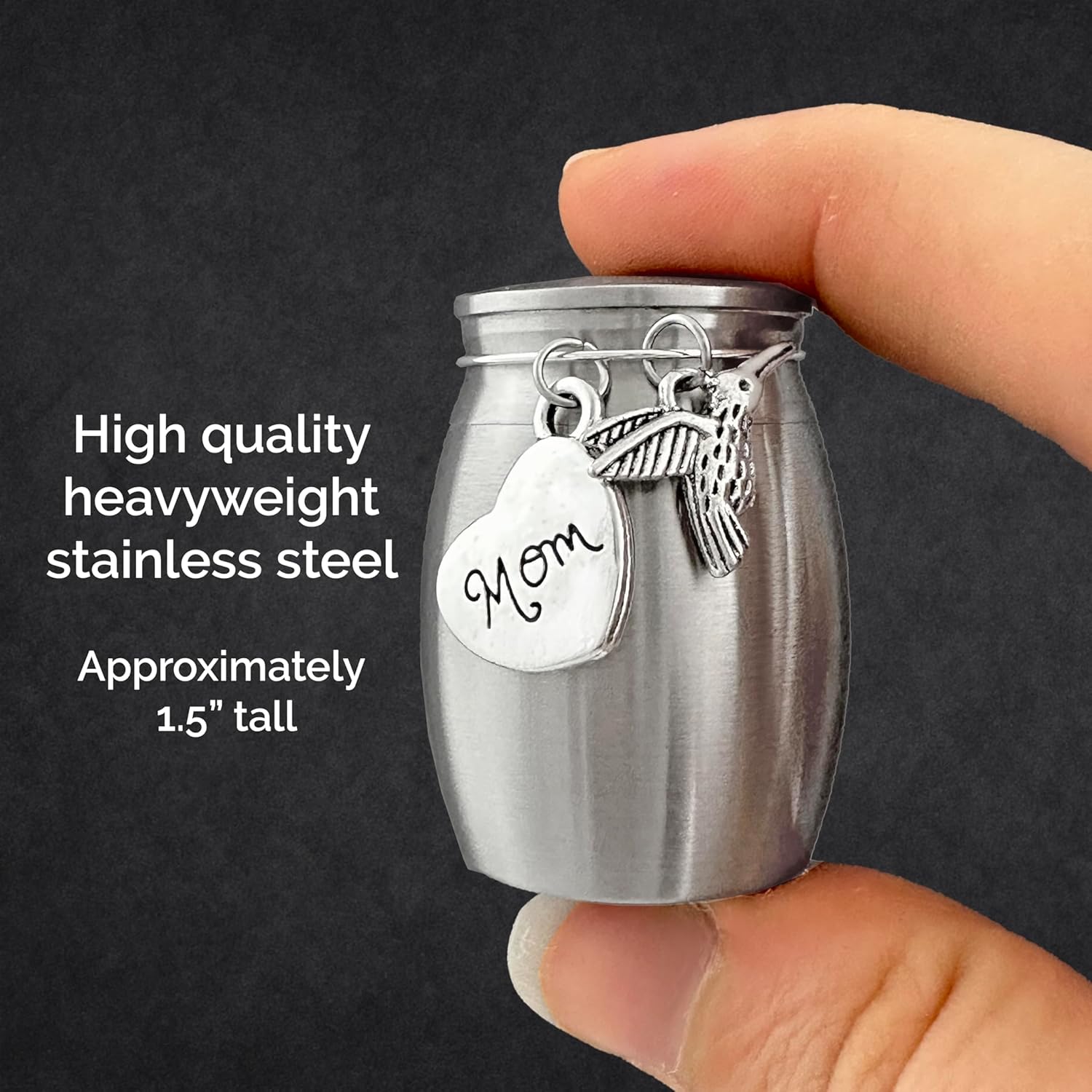 Mom Hummingbird Small Miniature Urn Cremation Ashes Holder Keepsake Memorial - Image 2