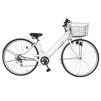 【超美品!】自転車 3段変速機付き 27インチ ホワイト Amazon | シティサイクル ホワイト 白 自転車 パラレルフレーム