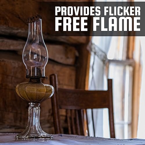 Miniatura 5 de Ohlectric Lámpara de cristal para chimenea, pantalla de cristal transparente, repuesto soplado a mano para lámparas de aceite vintage, evita la