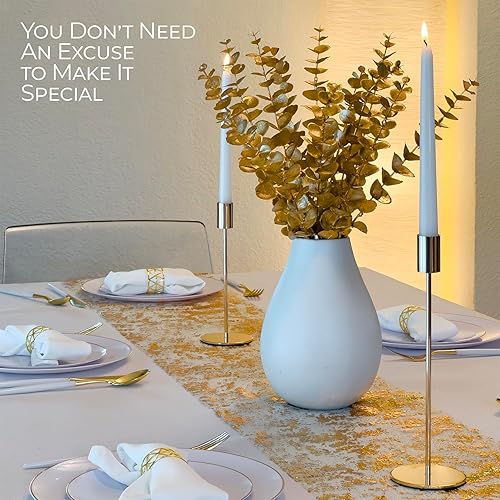 Miniatura 4 de Camino de mesa dorado, camino dorado de malla metálica fina, decoraciones de mesa doradas, 11 x 108 pulgadas (paquete de 2) camino de mesa dorado