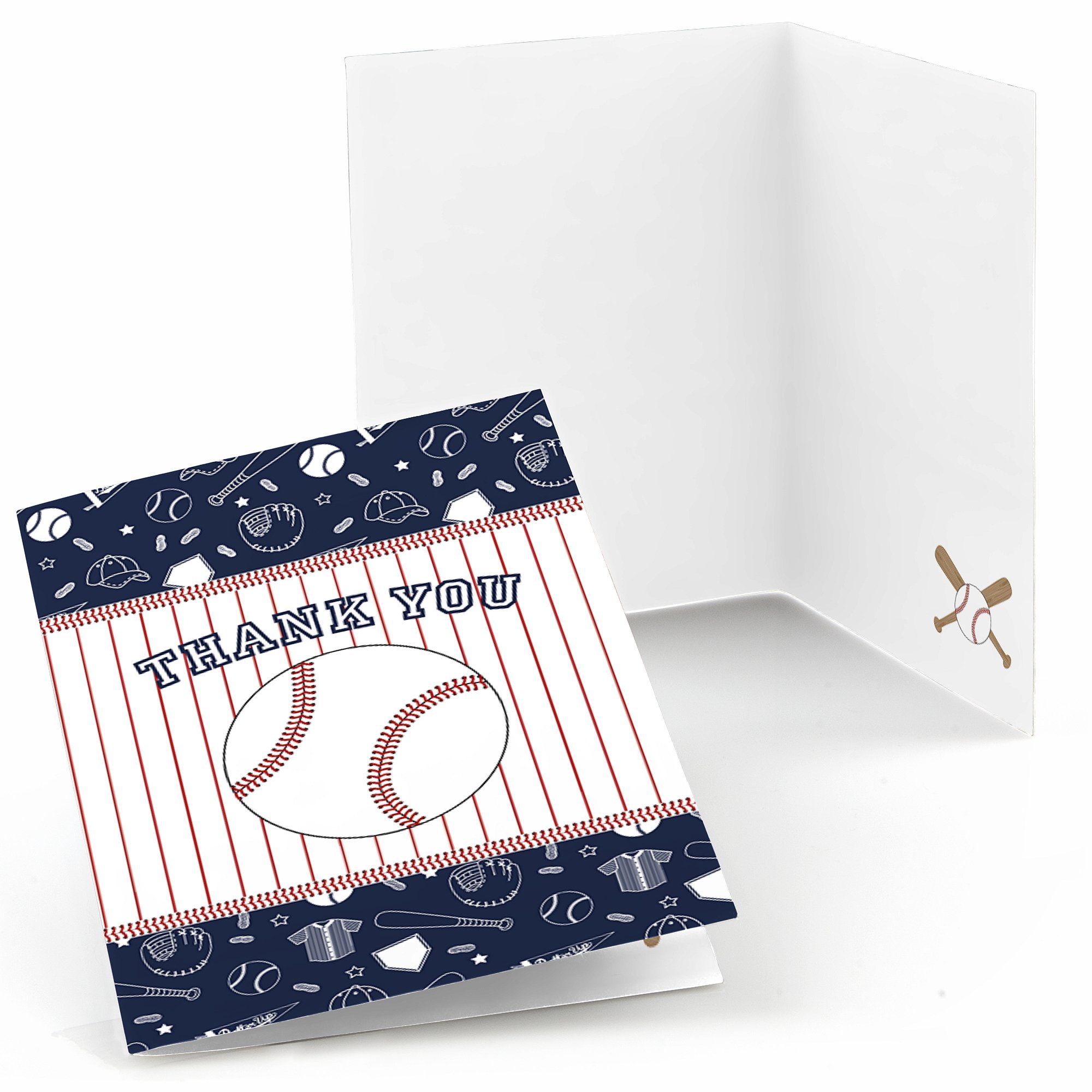Big Dot of Happiness Batter Up - Baseball - Baby Shower or Birthday Party Thank You Cards (8 count)