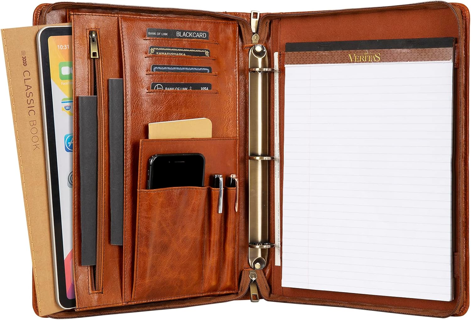 Leather Portfolio Binder, Leather Padfolio Binder, 3 Ring