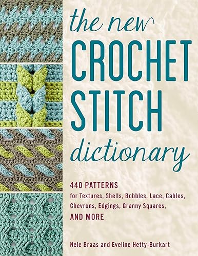 The New Crochet Stitch Dictionary: 440 Patterns for Textures, Shells, Bobbles, Lace, Cables, Chevrons, Edgings, Granny Squares, and More - Spiral-bound