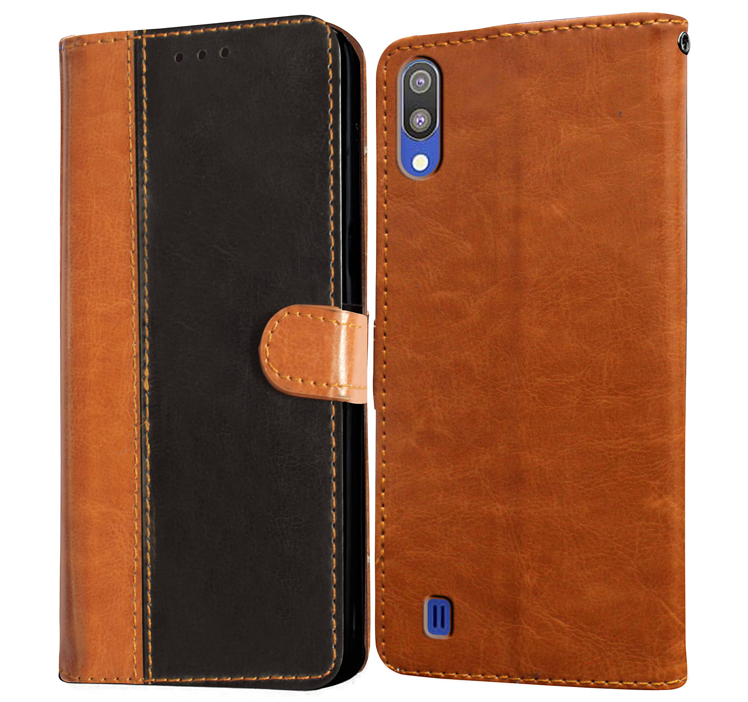 Amazon Brand- Solimo Flip for Samsung Galaxy M10 (Leather_CamelBlack) (B0BHV1BJDQ) Amazon Price History, Amazon Price Tracker