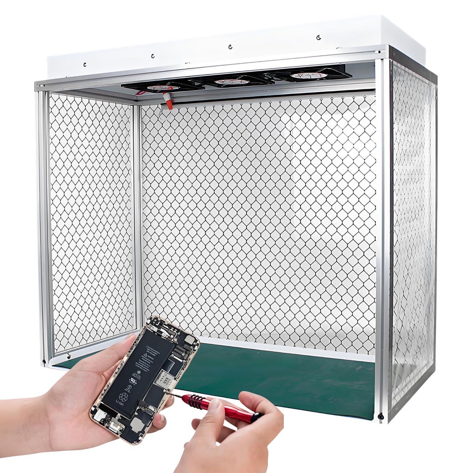 Cabina de flujo laminar vertical, cabina de flujo laminar portátil profesional, filtro HEPA con 3 ventiladores, filtro de partículas para un trabajo limpio y libre de polvo