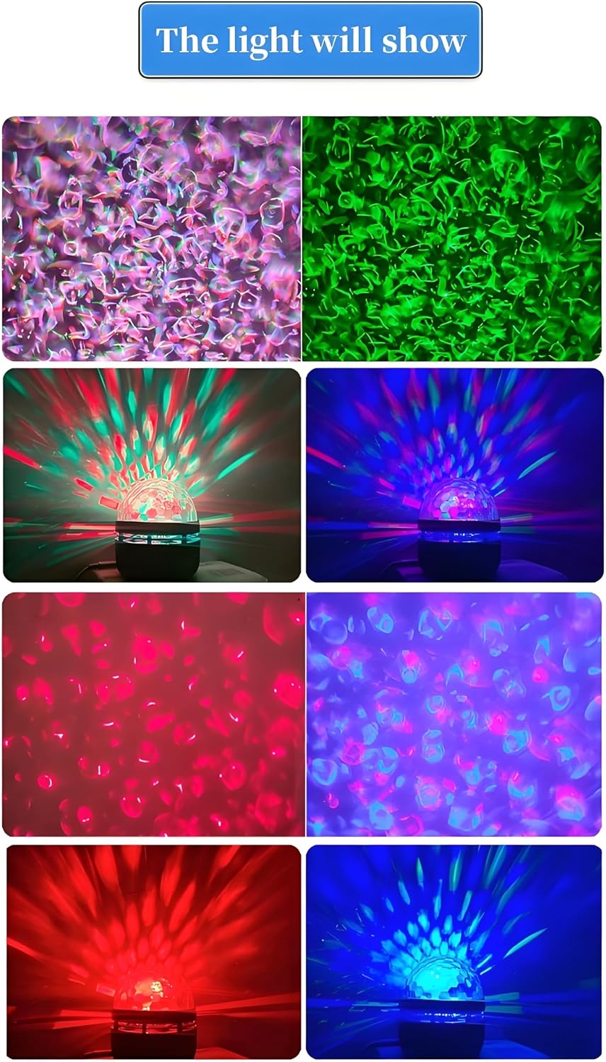 Water Wave Night Light Ambiance Projector Lamp Lights for Kids Bedroom Remote Sound Control RGB Color Changing Mood Light for Party Home Decor image 5