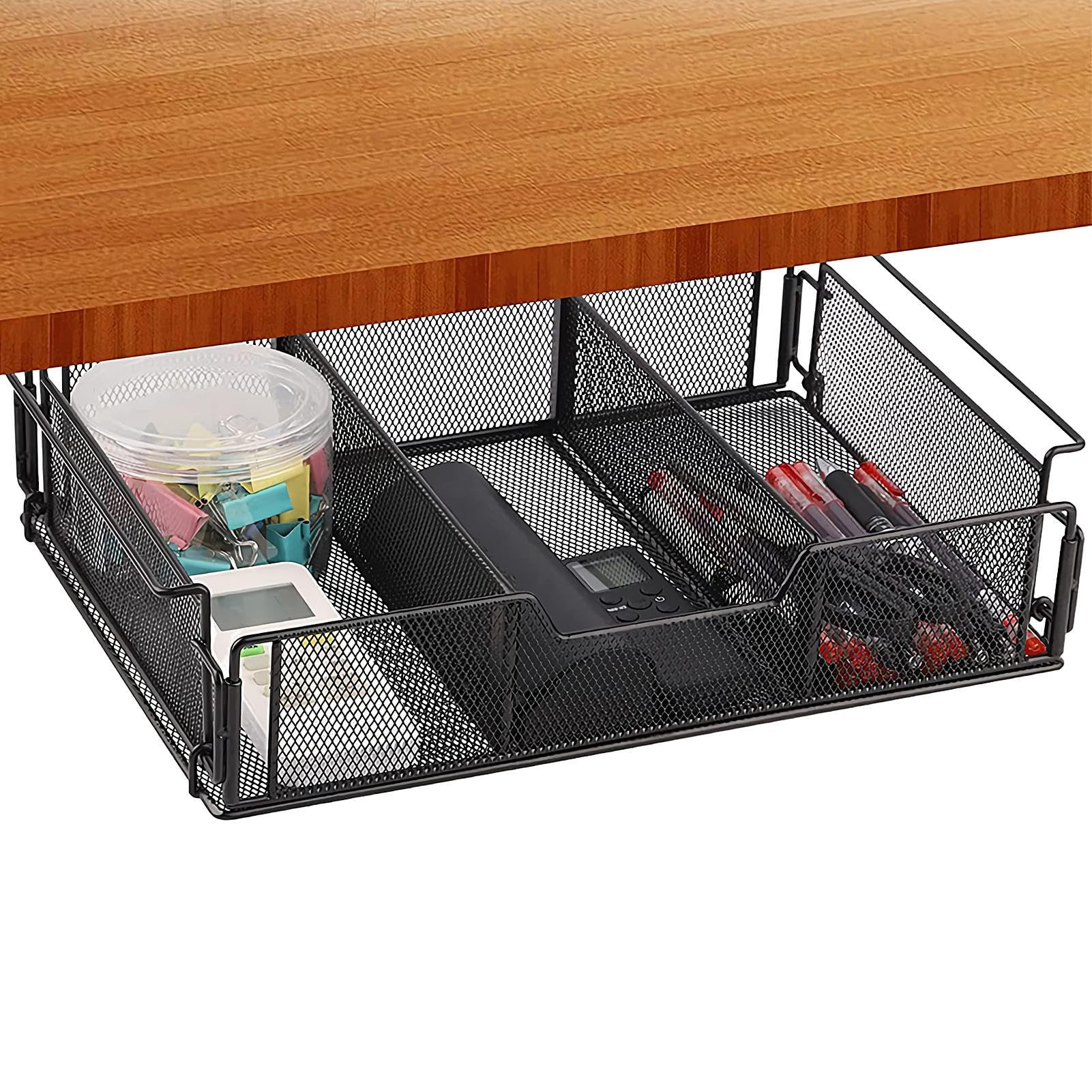 Cajón Organizador Extraíble con Estante debajo de la Mesa Cesta de