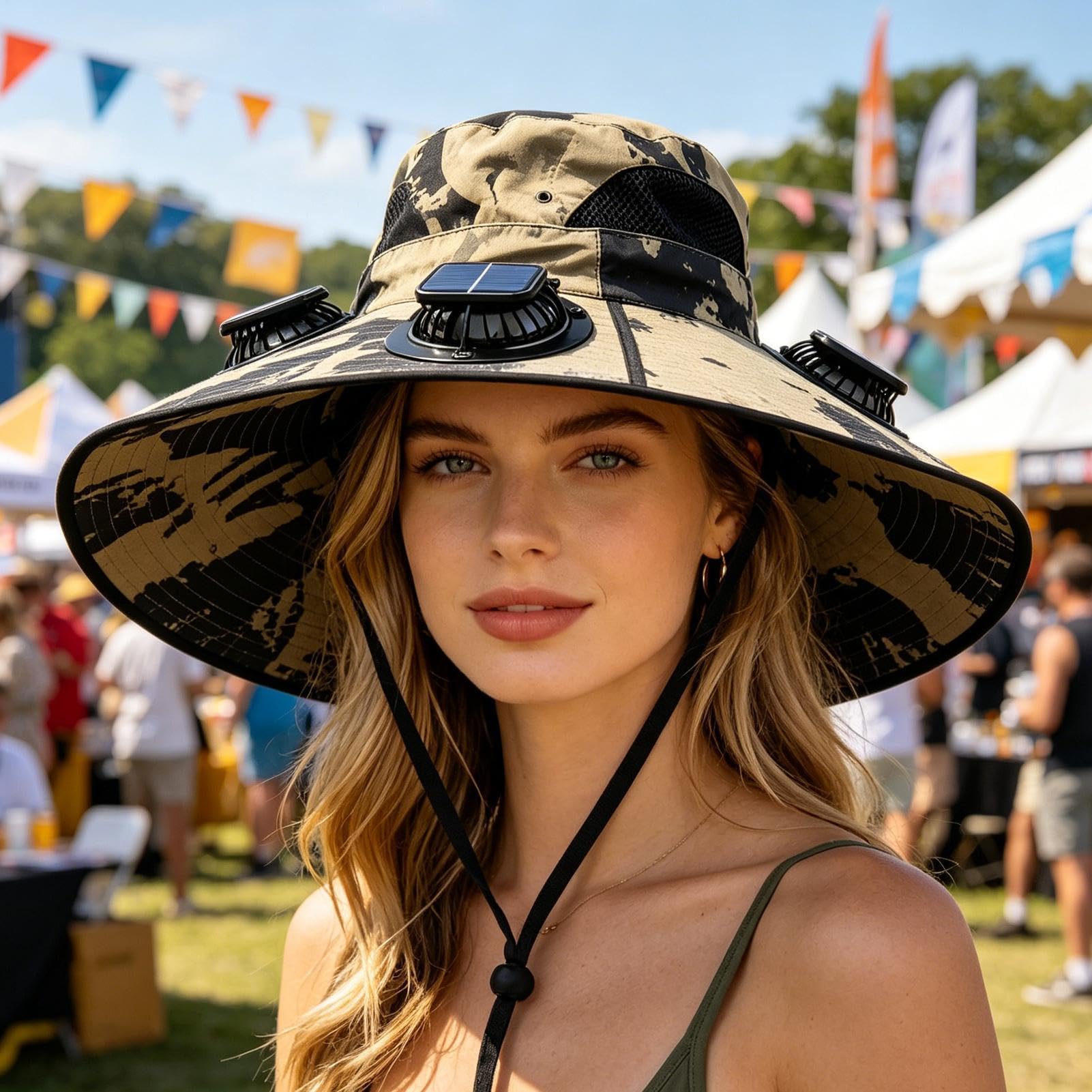 Sombrero de pesca con ventiladores, pantalla de bloqueo solar de 3 velocidades, ala ancha, panel solar, para exteriores, playa, verano, camping, pesca, senderismo, golf, jardinería, trabajo, hombres y